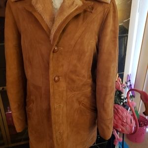 Men's   Vintage Sherpa and  Suede  Jacket